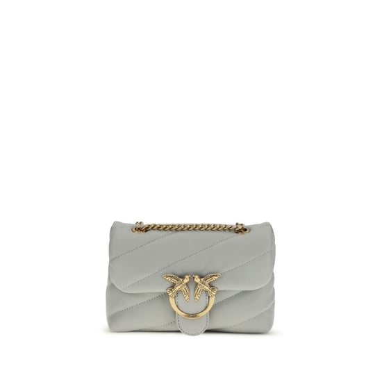 PINKO Graue Kalbsleder Bos Taurus Schultertasche - Image 1