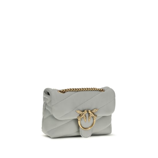 PINKO Graue Kalbsleder Bos Taurus Schultertasche - Image 2