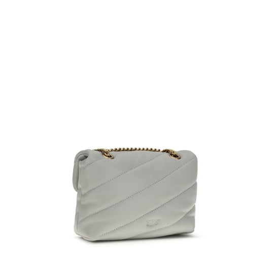 PINKO Graue Kalbsleder Bos Taurus Schultertasche - Image 3