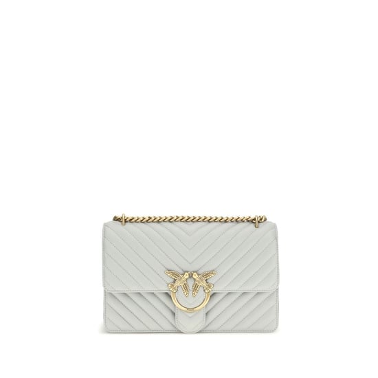 PINKO Graue Kalbsleder Bos Taurus Schultertasche - Image 1