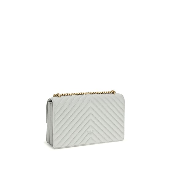 PINKO Graue Kalbsleder Bos Taurus Schultertasche - Image 3