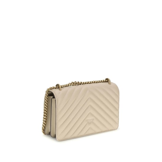 PINKO Beige Kalbsleder Bos Taurus Schultertasche - Image 3