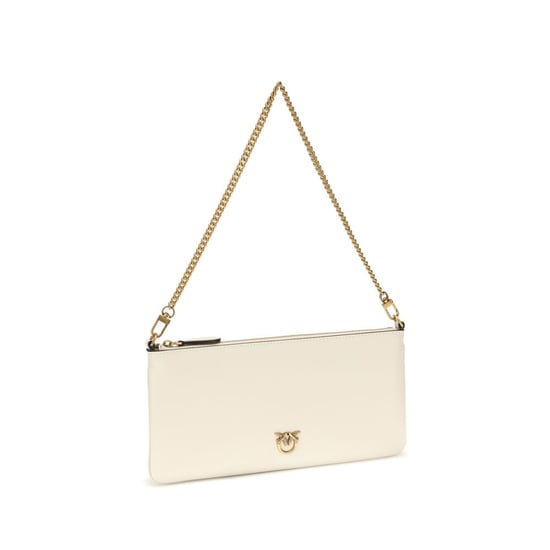 PINKO Weiße Kalbleder Bos Taurus Schultertasche - Image 2