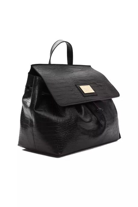 Pompei Donatella Schwarze Leder Damen Schultertasche - Image 2