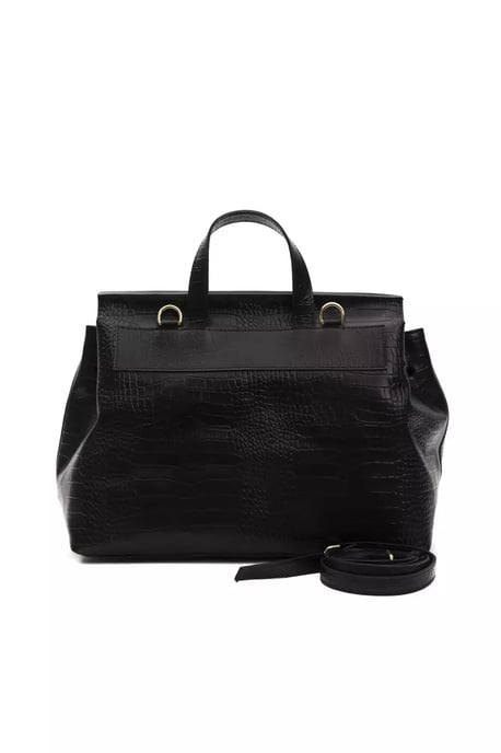 Pompei Donatella Schwarze Leder Damen Schultertasche - Image 3
