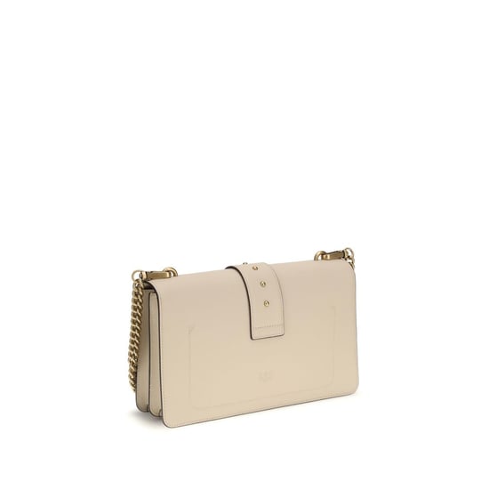 PINKO Beiger Kalbsleder Bos Taurus Schultertasche - Image 3
