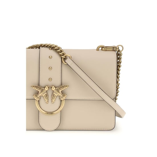 PINKO Beiger Kalbsleder Bos Taurus Schultertasche - Image 4
