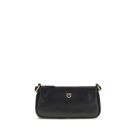 PINKO Schwarze Kalbleder Bos Taurus Schultertasche - Image 1