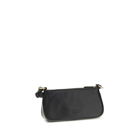 PINKO Schwarze Kalbleder Bos Taurus Schultertasche - Image 3