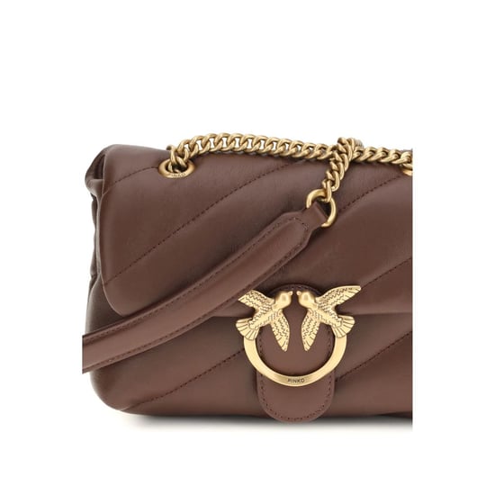 PINKO Schultertasche aus braunem Kalbsleder Bos Taurus - Image 4