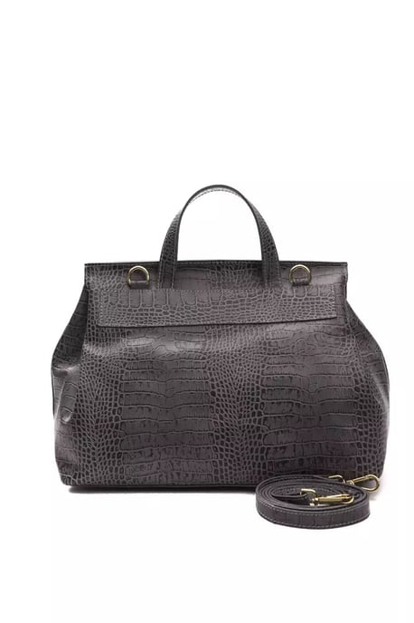 Pompei Donatella Graue Leder Damen Schultertasche - Image 3
