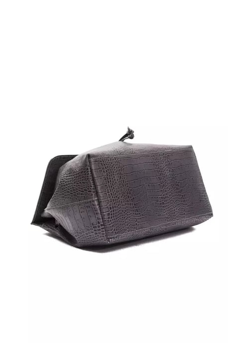 Pompei Donatella Graue Leder Damen Schultertasche - Image 4