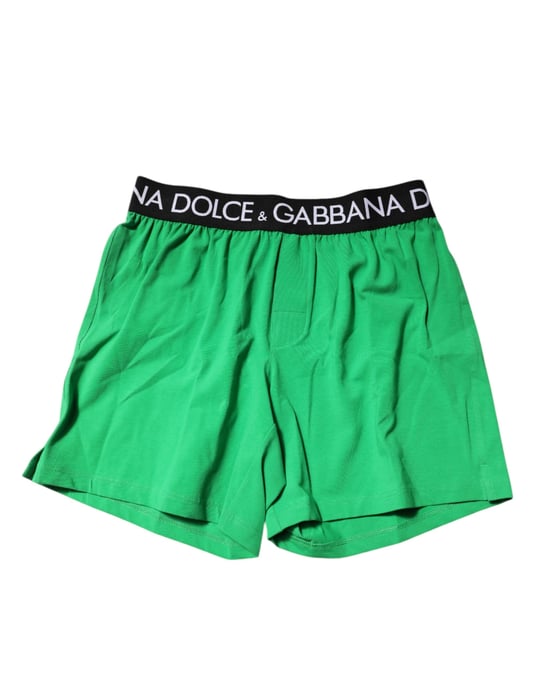 Dolce & Gabbana Grüne Baumwoll-Boxershorts Regular Unterwäsche - Image 2