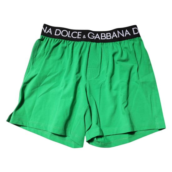 Dolce & Gabbana Grüne Baumwoll-Boxershorts Regular Unterwäsche - Image 3