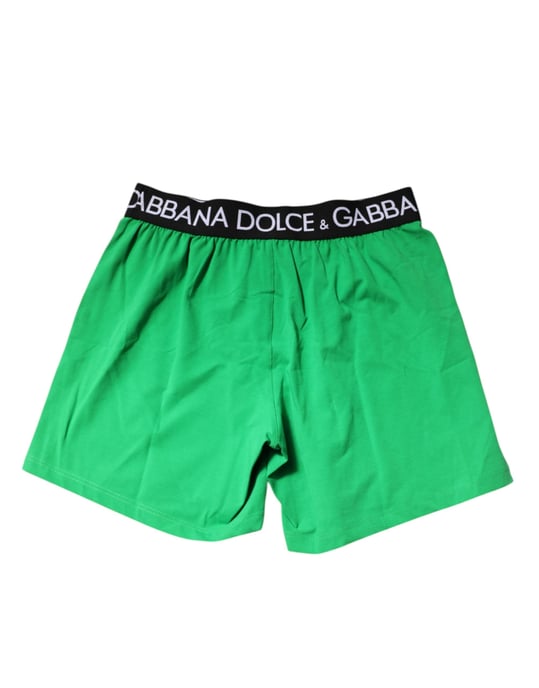 Dolce & Gabbana Grüne Baumwoll-Boxershorts Regular Unterwäsche - Image 4