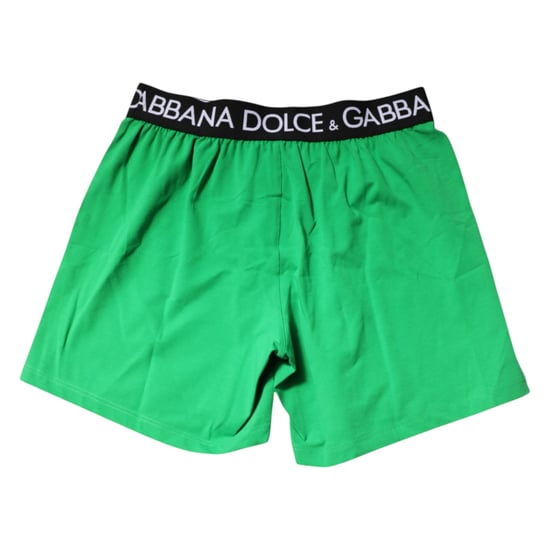 Dolce & Gabbana Grüne Baumwoll-Boxershorts Regular Unterwäsche - Image 5