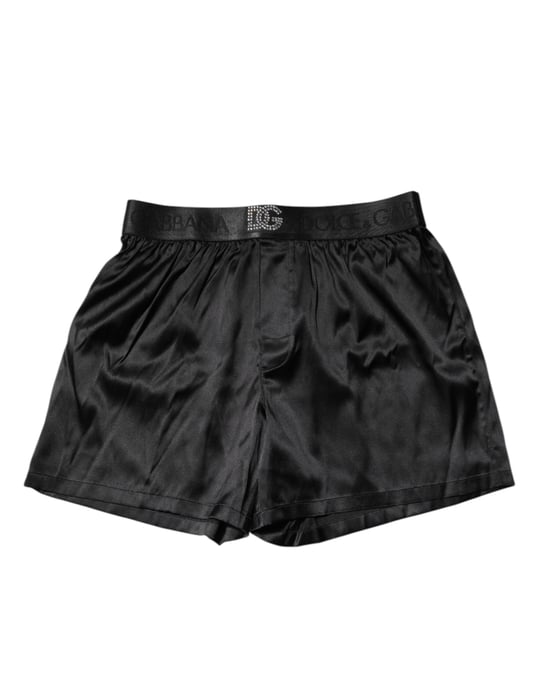 Dolce & Gabbana Schwarze Logo-Taillenshorts Boxershorts Unterwäsche - Image 2