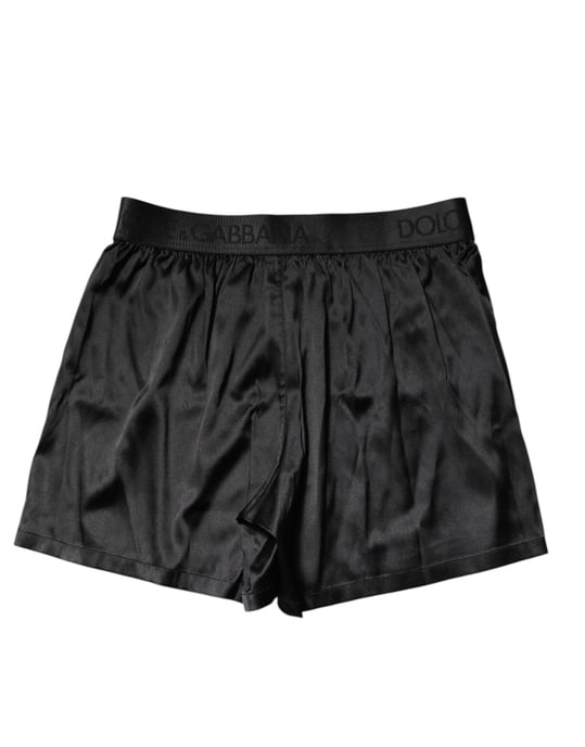 Dolce & Gabbana Schwarze Logo-Taillenshorts Boxershorts Unterwäsche - Image 4