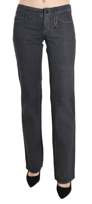 Costume National Graue Niedrigbund Gerade Denim Hose Jeans - Image 2