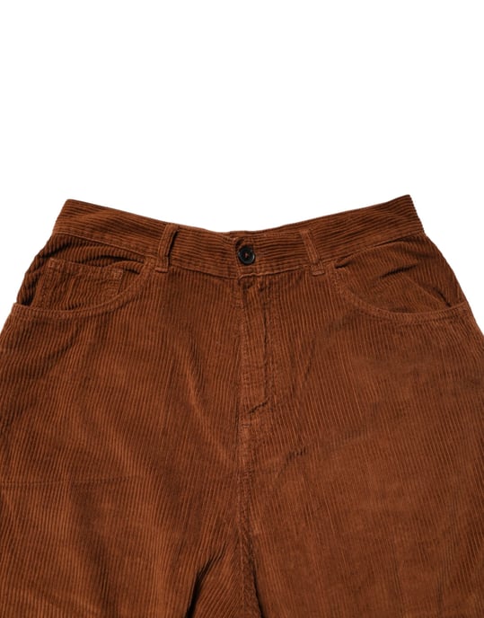Jucca Braun Weite Bein Hohe Taille Cord-Stoff Denim Hose Jeans - Image 4