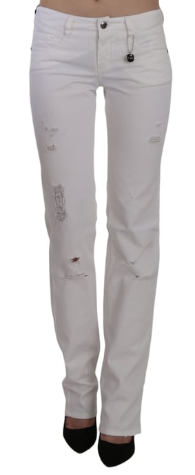 Costume National Weiße Baumwoll Slim Fit Gerade Jeanshose - Image 1