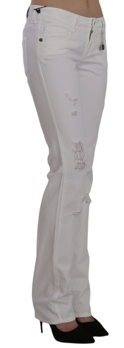 Costume National Weiße Baumwoll Slim Fit Gerade Jeanshose - Image 4