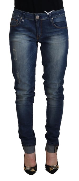 Acht Blue Washed Baumwoll Slim Fit Damenjeans - Image 2