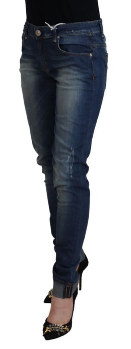 Acht Blue Washed Baumwoll Slim Fit Damenjeans - Image 4