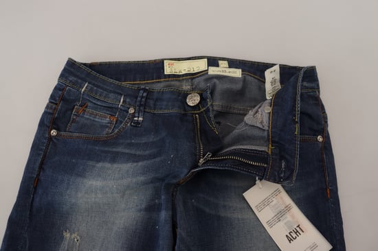 Acht Blue Washed Baumwoll Slim Fit Damenjeans - Image 5
