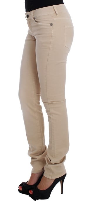 Cavalli Beigefarbenes Waschung Slim Fit Baumwoll-Stretch Jeans - Image 2