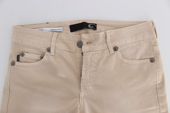 Cavalli Beigefarbenes Waschung Slim Fit Baumwoll-Stretch Jeans - Image 5