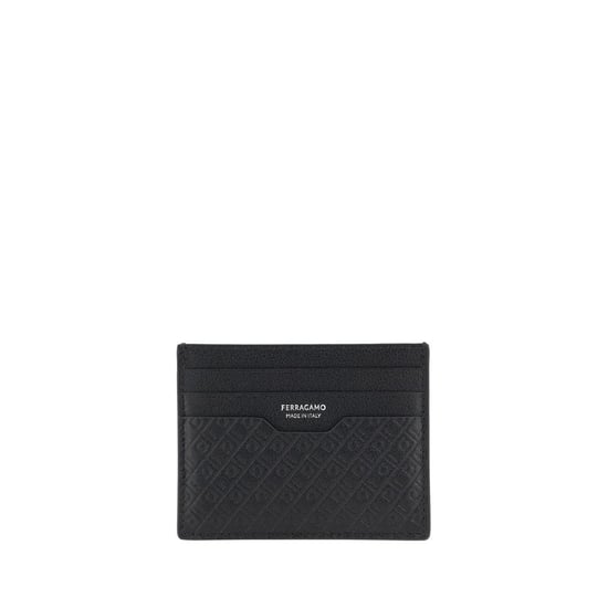 Ferragamo Schwarze Kalbsleder Bos Taurus Geldbörse - Image 1