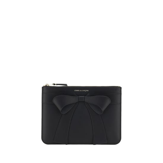 Comme Des Garçons Schwarzes Kalbleder Bos Taurus Wallet - Image 1
