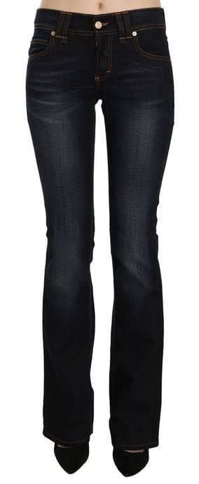 John Galliano Blau gewaschene Mid-Waist Regular Leg Bootcut-Denimjeans - Image 2