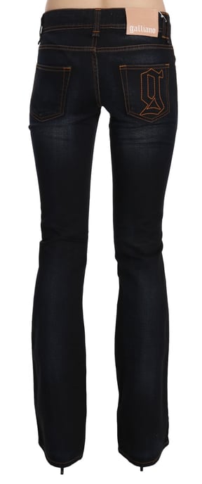 John Galliano Blau gewaschene Mid-Waist Regular Leg Bootcut-Denimjeans - Image 3
