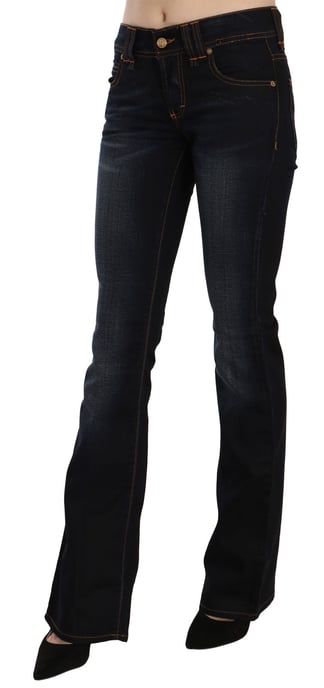 John Galliano Blau gewaschene Mid-Waist Regular Leg Bootcut-Denimjeans - Image 4