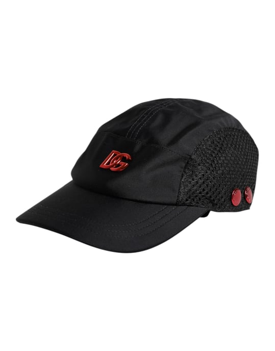 Dolce & Gabbana Schwarze Nylon DG Logo 6-Panel Baseballmütze - Image 3