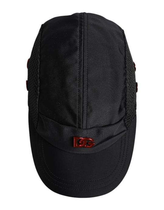 Dolce & Gabbana Schwarze Nylon DG Logo 6-Panel Baseballmütze - Image 6