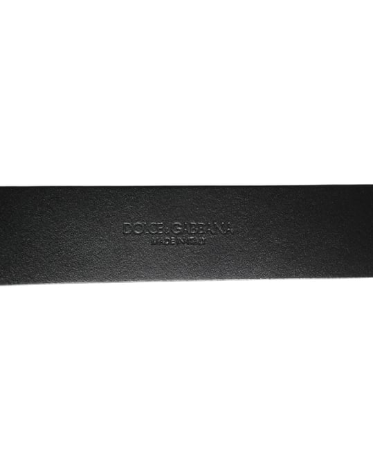 Dolce & Gabbana Herren Gürtel aus schwarzem silbernem genopptem Leder mit Schnalle - Image 3