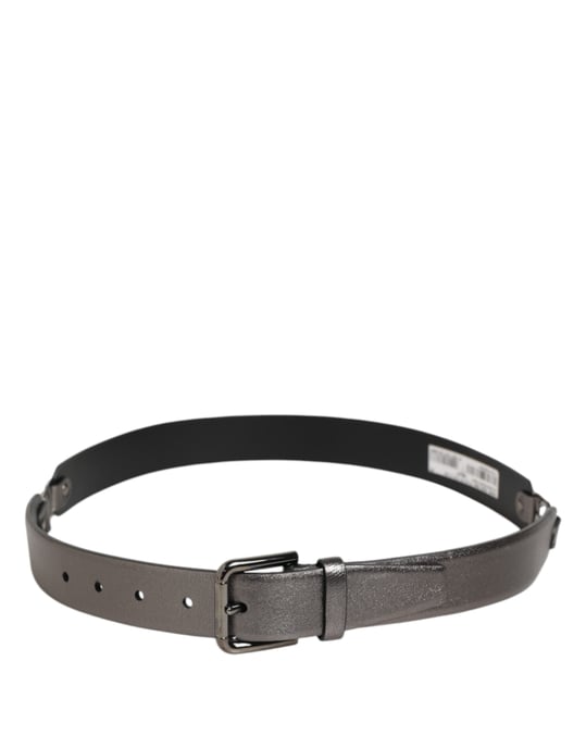 Dolce & Gabbana Herren Gürtel aus schwarzem silbernem genopptem Leder mit Schnalle - Image 6