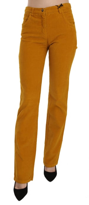 Costume National Orange Hohe Taille Gerade Hose - Image 2