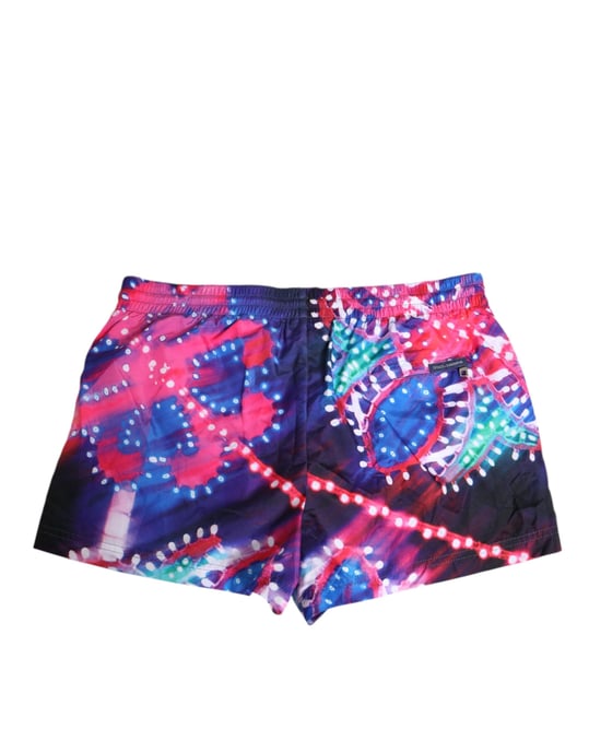 Dolce & Gabbana Mehrfarbige Neon-Druck Polyester Shorts Badebekleidung - Image 4