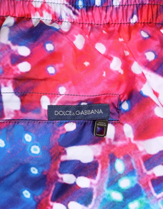 Dolce & Gabbana Mehrfarbige Neon-Druck Polyester Shorts Badebekleidung - Image 5
