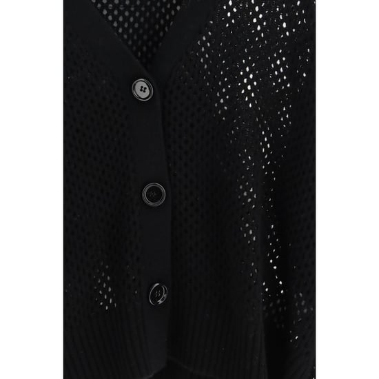 Allude Schwarzer Fleece-Wollcardigan - Image 3