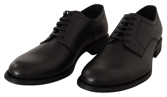 Dolce & Gabbana Schwarze Leder Schnür-Herren-Derbyschuhe - Image 2
