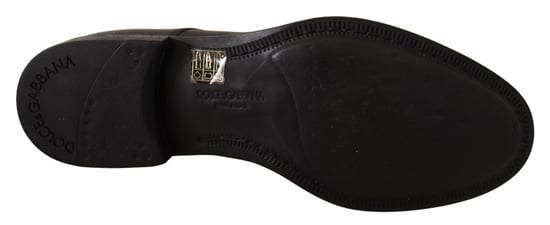 Dolce & Gabbana Schwarze Leder Schnür-Herren-Derbyschuhe - Image 5