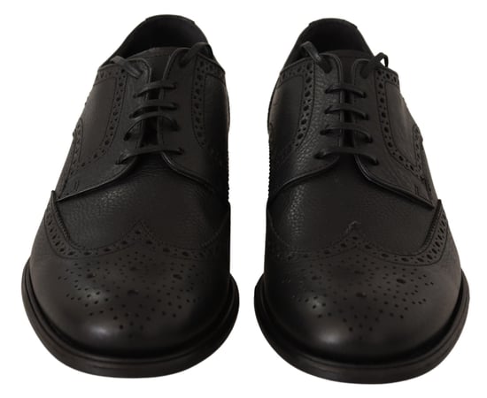 Dolce & Gabbana Schwarze Leder Oxfords mit Flügelspitze formelle Schuhe - Image 6