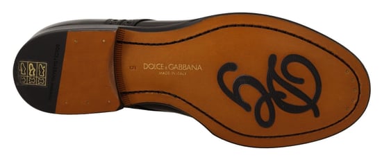 Dolce & Gabbana Schwarze Leder Schnürschuhe für Herren mit Flügelkappe - Image 6