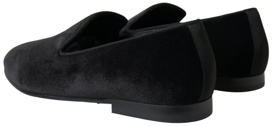 Dolce & Gabbana Schwarze Samt Slipper Formale Schuhe - Image 2