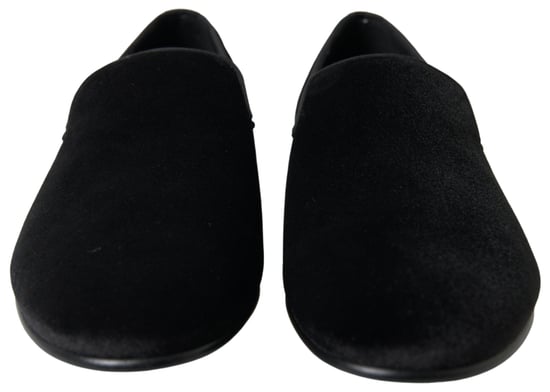 Dolce & Gabbana Schwarze Samt Slipper Formale Schuhe - Image 5